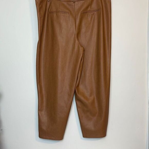 Anthropologie Avec Les Filles Angelike Faux Leather Cropped Wide Leg Pants 1X - Picture 4 of 6